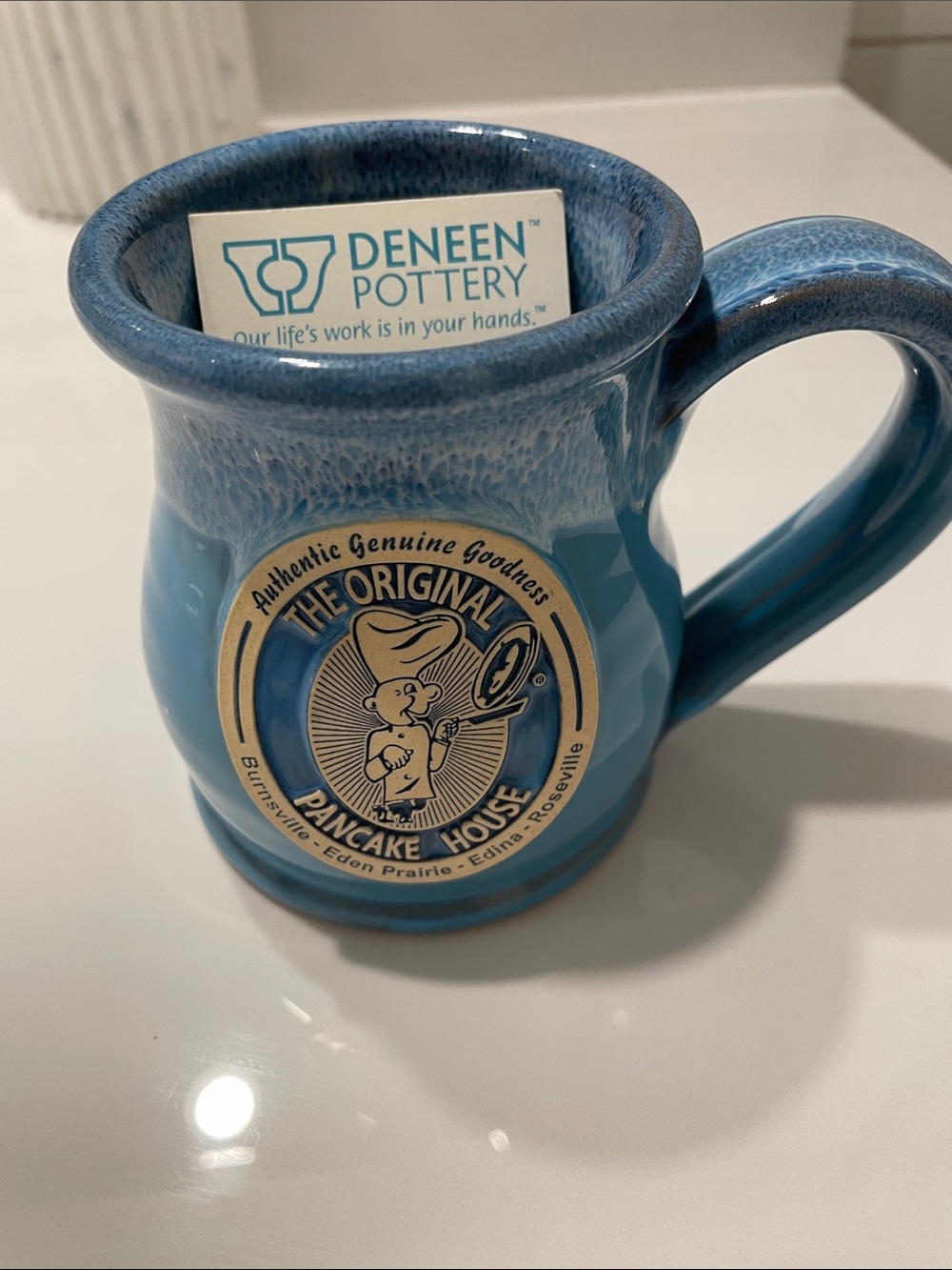 The Original Pancake House Blue Ceramic Mug by
